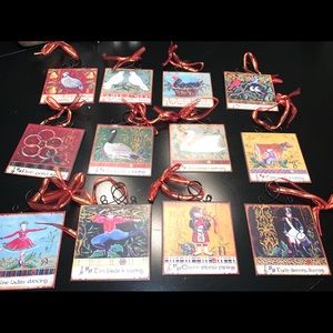 Coldwater Creek 12 Days Christmas Metal Ornament Set by Kate McRostie